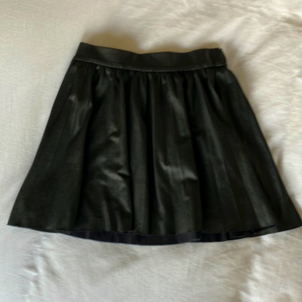 Zara pleated, pleather-like skirt